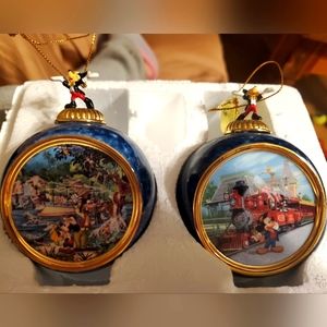 Bradford Exchange Celebrating the Magic of Disney set of 2 ornaments